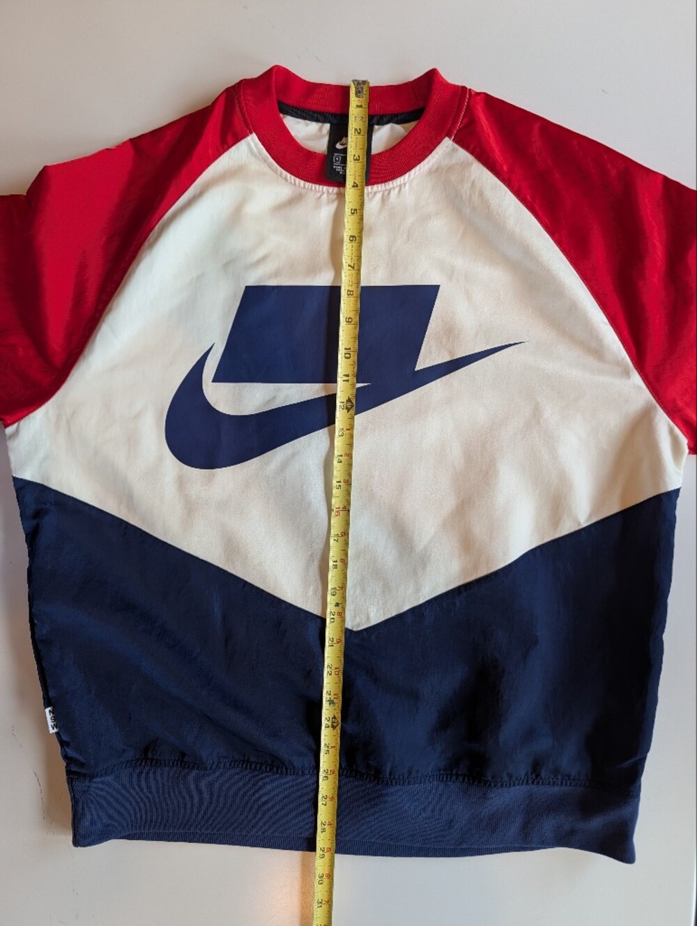 Nike Nylon Satin NSW Blocked Logo Futura Blue Void Red Pullover Men's Medium - Picture 7 of 9